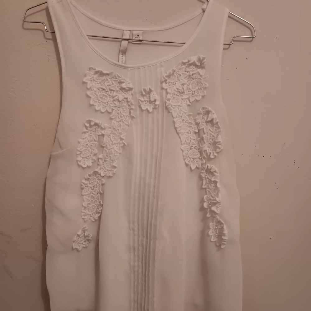 LC Lauren Conrad Womens Medium White Girlhoodcore Minimalist Lace Danity Fairy